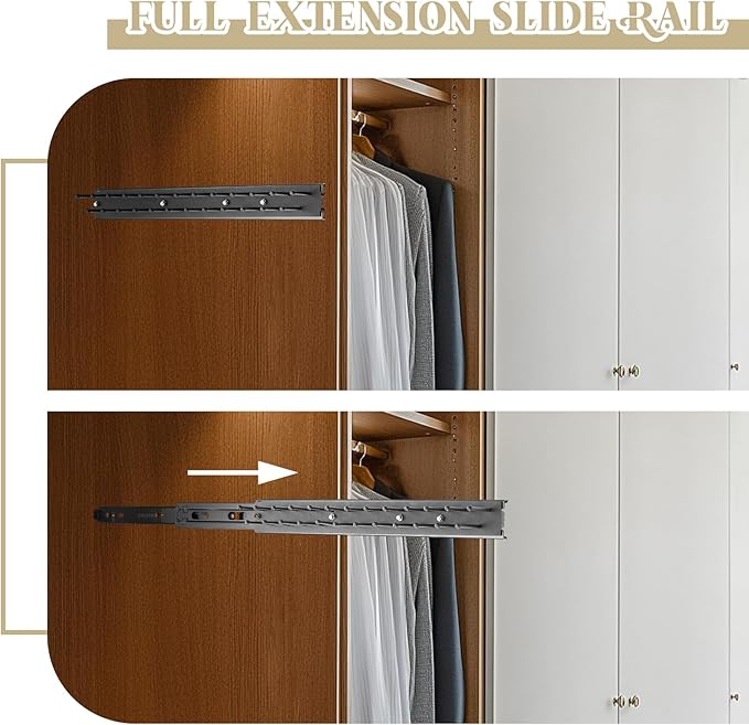 Blulu 1 Pcs 13.8'' Sliding Tie Rack Hanger for Closet, 25 Tie Pull Out Wall Mounted Extending Sturdy Metal Belt Organizer Holder for Men Belt Storage, Black