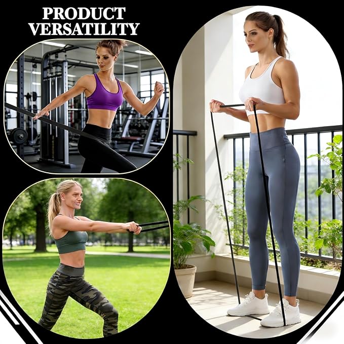 16-Pcs Resistance Bands Set - Premium Elastic Workout Bands for Home Gym, Strength Training, Yoga & Physical Therapy