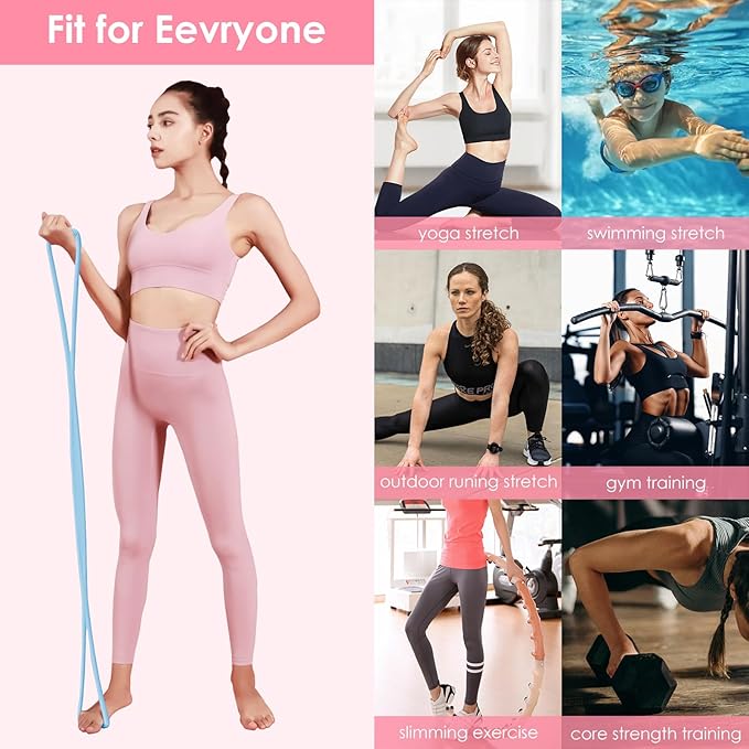 2 Pack Figure 8 Resistance Bands with Handles, Silicone Exercise Bands for Arm, Back, Chest, Shoulder, 15 & 25LB Set