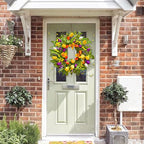 Spring Wreaths for Front Door 24 Inch,Spring Summer Wreath with Colorful Tulip,Eucalyptus and Ferns,Tulip Wreath for Indoor Outdoor Farmhouse Home Porch Wall Decor