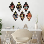 Qunclay 6 Pcs Witchy Gothic Wall Decor Rustic Boho Home Decor Sun Moon Mushroom Phases Wall Art Gothic Star Hanging Wooden Decoration Farmhouse Pediments for Bedroom Living Room Gallery(Mushroom)