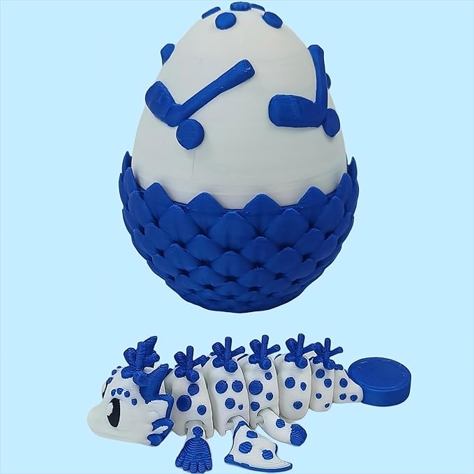 Enchanted 3D Egg with Miniature Inside - Handcrafted Printed Collectible | Fantasy Decor & Gift (Iceball Dragon & Egg (Box))