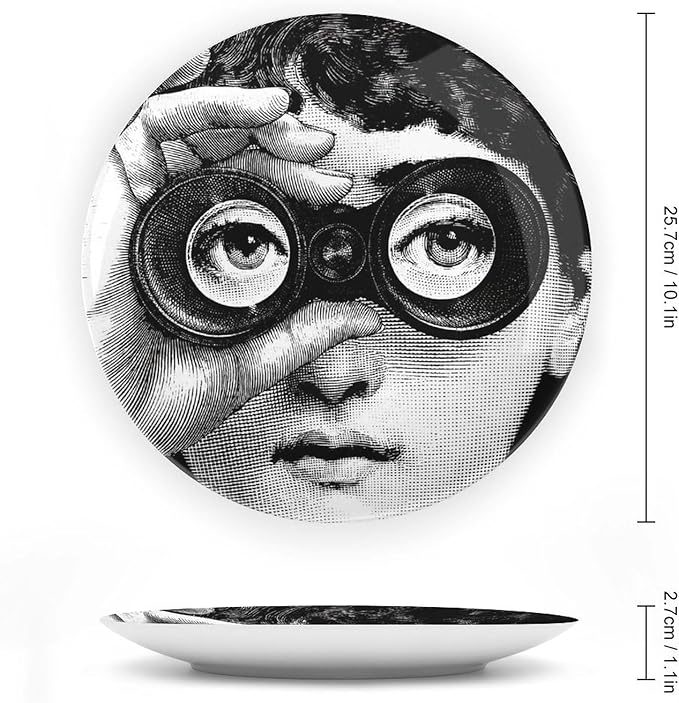 Lina Cavalieri Plate, Wall Decorative Plate, Mysterious Face Plate Wall Hanging Decoration,Including Bracket And Special Spring HooK,style-8,10inch