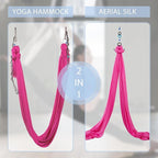 Aerial Silks Yoga Swing Set - 9/11 Yards Aerial Yoga Hammock Kit Anti-Gravity Flying for Fitness, Low/Non Stretch Nylon Tricot Fabric Hardware Included for Dance