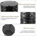 Umbrella Stand Rack, Free Standing Round Metal Umbrella Holder, Walking Sticks Umbrella Bins Waterproof Umbrella Storage Rack 16.5 x 6 inch Hollow Umbrella Storage Bucket for Indoor Home Office