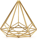 HLQMFHT 6 inches-Bright Gold Iron Sphere-Diamond Shape, Geometric Sculpture Decorative Sphere,Tabletop Decorations for Living Room, Study，Bedroom，Modern Home Decor Accents