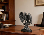 Metallic Silver Eagle Statue for Home Office Man Table Decoration 10 inch Eagle Scout Gifts, US Citizenship Gifts, Symbol of Justice and Freedom