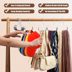 Zonon 12 Pcs Scarf Hangers Metal Belt Hat Ring Hanger with Grip Coating, Scarf Organizer Storage Holders for Ties Scarves Belts Tank Tops Hat Hooks (Black)