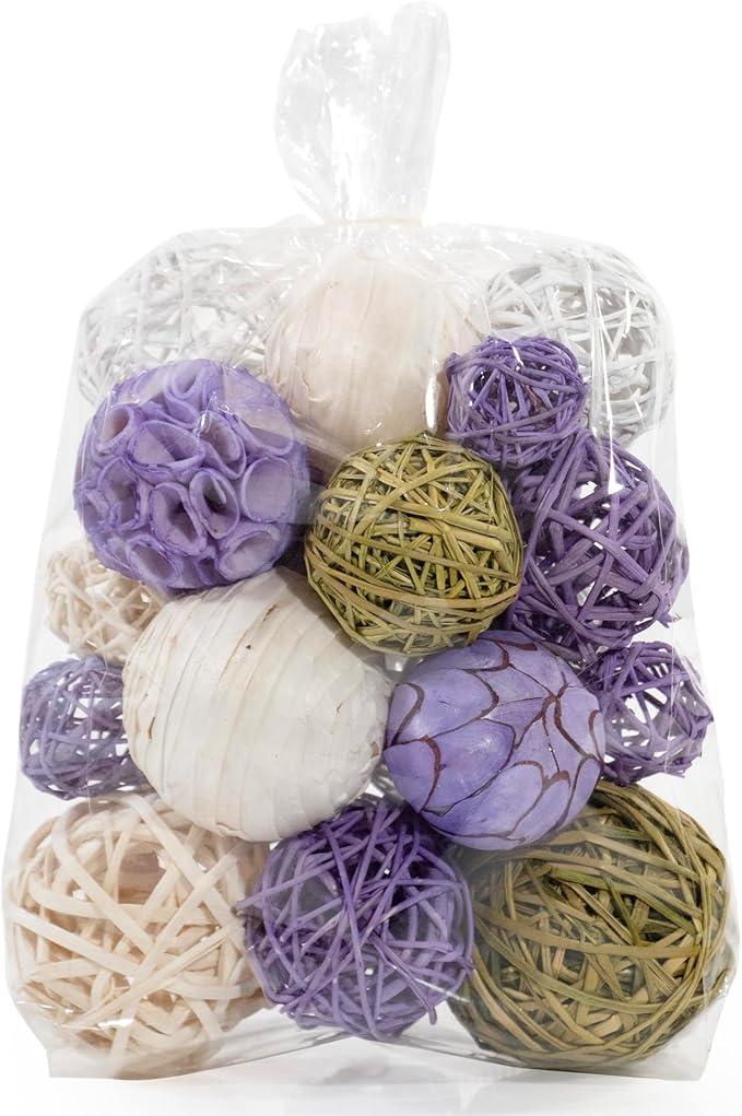 ANDALUCA Purple Decorative Balls Bag Bowl Filler Home Decor (Lavender)