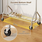 Heavy Duty Clothes Rack, Double Rod Clothing Rack for Hanging Clothes, Rolling Garment Rack, Adjustable Freestanding Wardrobe Closet Coat Rack for Bedroom Laundry Living Room, Silver