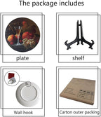 WineDecorative Plate Holder, 10 Inch, Fruits and Wine Round Display Plate, Home Wobble-Plate with Display Stand, for Kitchen Party Coffee Table Decor Art