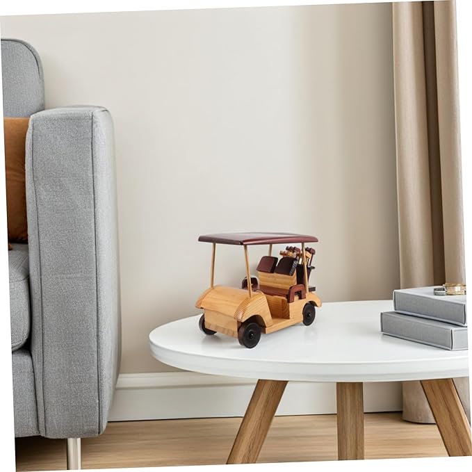 Yardwe Rustic Wooden Car Figurine Handmade Antique Vehicle Model for Vintage Decor Enthusiasts for Collectors Unique Retro Home Decoration