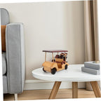 Yardwe Rustic Wooden Car Figurine Handmade Antique Vehicle Model for Vintage Decor Enthusiasts for Collectors Unique Retro Home Decoration