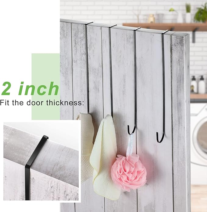 Hotop 15 Inch 4 Pcs Wreath Hangers for Front Door Steel Metal Wreath Doors Hanger Over The Door Hanger Hook Indoor or Outdoor for Christmas Halloween Front Decorations Welcome Sign(Black)
