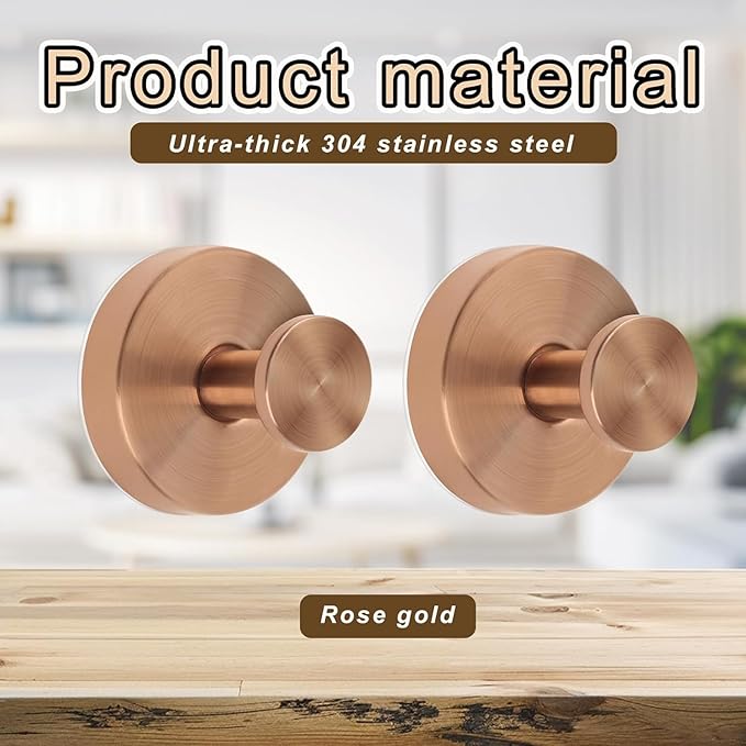 Linwnil Suction Cup Wreath Hanger，Suction Cup Hooks Hanging 10 Lbs，Waterproof Suction Cup Wreath Holder for Windows, Shower, Wreaths，Smooth Doors (Rosegold, 4 Pack)