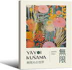 Abstract Yayoi Kusama Posters Japanese Wall Art Vintage Tokyo Aesthetic Prints Yayoi Kusama Inspired Japanese Gallery Wall Art for Stylish Room Bedroom Living Room Decor 11x14in Framed