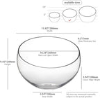WGV Slant Cut Bowl Glass Vase Bulk, Width 11", Height 9.5", Clear Terrarium, Candy Dish, Fruit Jar, Floral Container for Wedding Party Event, Home Office Decor, 2 Pieces