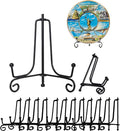 12 Pack Iron Display Stands, 4 Inch Black Plate Holder Easel for Display, Decorative Tabletop Frame Picture Stand for Book, Collectibles, Card and Arts