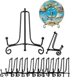 12 Pack Iron Display Stands, 4 Inch Black Plate Holder Easel for Display, Decorative Tabletop Frame Picture Stand for Book, Collectibles, Card and Arts