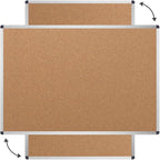 VIZ-PRO Cork Notice Board, 48 X 32 Inches, Cork Bulletin Board with Silver Aluminium Frame