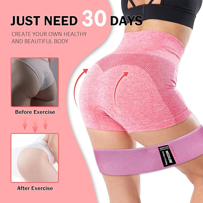 Long and Short Fabric Resistance Bands with Door Anchor, Non-Slip Stretch Booty Bands for Working Out Women & Men, Loop Exercise Elastic Bands for Home Physical Therapy Yoga Pilates