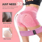Long and Short Fabric Resistance Bands with Door Anchor, Non-Slip Stretch Booty Bands for Working Out Women & Men, Loop Exercise Elastic Bands for Home Physical Therapy Yoga Pilates