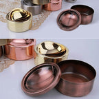 2 Sets Outdoor Ashtray with Lid, hanlongyu Flip Top Stainless Steel Ash Tray, Metal Windproof Cigarette Ashtrays for Indoor or Outdoor Use, Desktop Smoking Ashtray Office Patio Home Decor