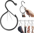 6 Pack Belt Hanger, Tie Hanger & Belt Organizer, Rust-Proof Belt Hanger for Closet, Ties, Scarves, Bags & Accessories, Keeps Closet Neat & Organized, Black