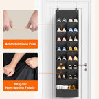 Lifewit 8 Tier Over the Door Shoe Organizer with 15 Large Deep Pockets, Fabric Hanging Shoes Shelf for Closet, Dorm Storage, Fit Up to 16 Pair Shoe Rack Holder for Sneakers, Boots, Black