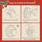 Suction Cup Hooks for Wreaths for Glass，twist suction cup hooks, No Damage Wreath Hanger for Glass Doors, Magnetic Door Hooks for Wreaths, Wreath Hanger Suction Cup for Front Door (Walnut, 4-Pack)