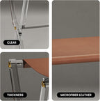 Sumerflos Acrylic Luggage Rack for Guest Room - Foldable Suitcase Stand with Leather Straps for Bedroom Living Room Hotel Heavy-Duty, Holds up to 50-100 lb lightweight Space Saving (Brown(whole) - 1 Pcs)