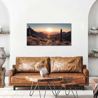 Western Sonoran Desert Wall Art Sunset Saguaro National Park Posters Saguaro Cactus Decor Arizona Mountain Pictures Southwestern Nature Landscape Canvas Prints Artwork for Living Room Bedroom 20x40"