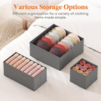 Lifewit Drawer Organizer Clothes for Closet 48 Pack, 3 Sizes Underwear Wardrobe Drawer Dividers, Fabric Foldable Dresser Storage Organizer Bins for Sock/Bra/Lingerie/Undies, Gray