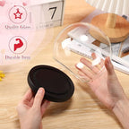 Tuanse 4 Pieces Glass Dome Display Showcase Glass Globe and Display Dome with Wood Base DIY Craft Keepsake Globe Case Gifts for Women Wedding Tabletop Centerpiece Decoration(Black)