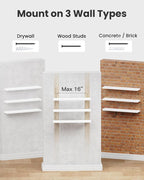 AMADA HOMEFURNISHING 23.6" L Floating Shelves, Wall Shelves Set of 3 for Bathroom/Living Room/Bedroom/Kitchen, White Floating Shelves for Wall Decor with Invisible Brackets - AMFS44W