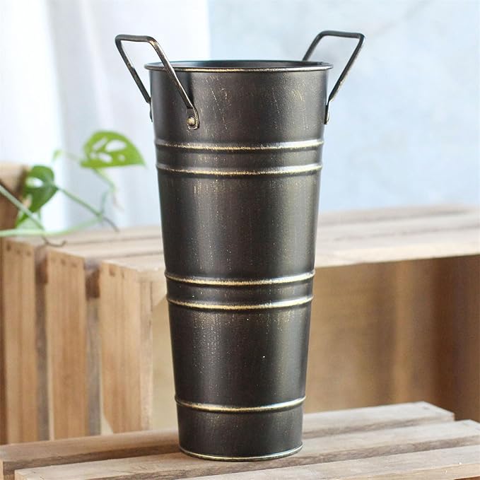 Metal Umbrella Stand Vintage Entryway Storage Bucket Multi-purpose Holder for Canes Walking Sticks Home Decor