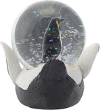 Elanze Designs Yellow Neck Penguin Mommy and Chick Magical Whimsical Tabletop Dresser Nightstand Figurine Miniature 45MM Sturdy Glitter Water Snow Globe Decoration