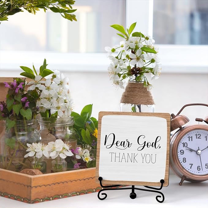 Home Decor, Farmhouse Shelf Table Decor, Christian Office Home Décor Accents For Living Room Mantle Coffee Bar Bookshelf Kitchen Entryway (B20)