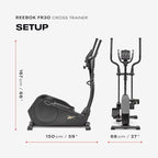 Reebok FR20 Home Elliptical Cross Trainer, Black, Cardio Exercise, 8 Resistance Levels, 264 lb. Capacity, Plus 60 Day Free Kinomap Membership