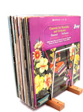 40 LP Vinyl Record Storage Solid Cherry Wood Record Holder Vinyl Record Holder Record Display For Albums Vinyl Holder & Vinyl Stand (Stainless Steel)