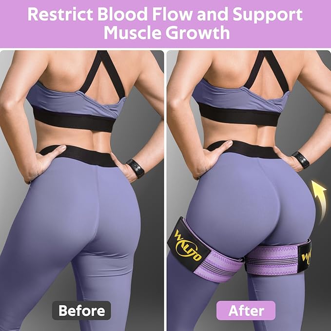 BFR Booty Bands for Women Glutes - Blood Flow Restriction Bands with Weekly Plan for Legs, Butt & Hip Building, Occlusion Bands for Workouts, Best Fabric Bands for Squat Butt & Thigh