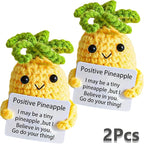 2Pcs Funny Gifts, Emotional Positive Support Potato Pineapple, Handmade Crochet Lemon Knitted Doll Gifts for Women, Boys, Girls.