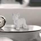 French Bulldog Statue,Resin Sparkly Frenchie Dog Sculpture Decor for Home Living Room Office Bedroom Shelf Desktop Decorations,French Bulldog Gifts for Men and Women,Silver