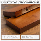 Homeforia 18 inch Floating Shelf Oak, High End Solid Real Wood 18inch Long Floating Shelves for Wall Mounted, Honey Oak Wooden 18in Floating Shelves, Heavy Duty Bracket, 18 X 6.5 X 1.75 inch, Set of 4