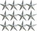 3.8-Inch Metal Barn Star，Metal Star for Outside Texas Stars Art Rustic Vintage Western Country Home Farmhouse Wall/Door Decor,Set of 12. (White)