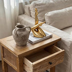 Golden Legs Sculpture - Elegant Resin Statues for Aesthetic Shelf Decor, Office Desktop & Cabinets | 4.13" D x 2.16" W x 8.46" H, Bowed Legs