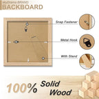 Natural Solid Wood 7x7 Picture Frame, Display 7 x 7 Inch Picture Poster Photo, Vertical & Horizontal Wall Hanging - 2 Pack/Natural/7"x7"