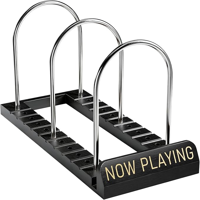 BS-VOG Now Playing Vinyl Record Stand, 50 LP Vinyl Record Storage with Non-slip Grooves, Wood Now Spinning Vinyl Record Holder for Albums Magazine Rack Magazine Organizer Record Display, Gift Package
