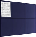 MaxGear Large Cork Board for Wall 36" x 24", Dark Blue Bulletin Board, 6 Pack Felt Wall Tiles with Pushpins, Cork Boards for Office Pin Board Tack Board Cork Boards