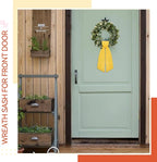 2 Pcs Yellow Wreath Sash for Front Door Linen Wreath Ribbon Bow for Yard Porch Garland Home Decor